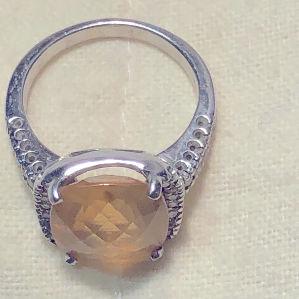 Citrine and Diamond Ring